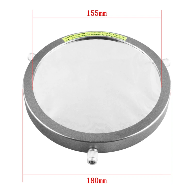 Astromania Deluxe Solar Filter 180mm Adjustable Metal Cap for Telescope Tubes with Outer Diameter from 150 To 172mm Aperture 155mm