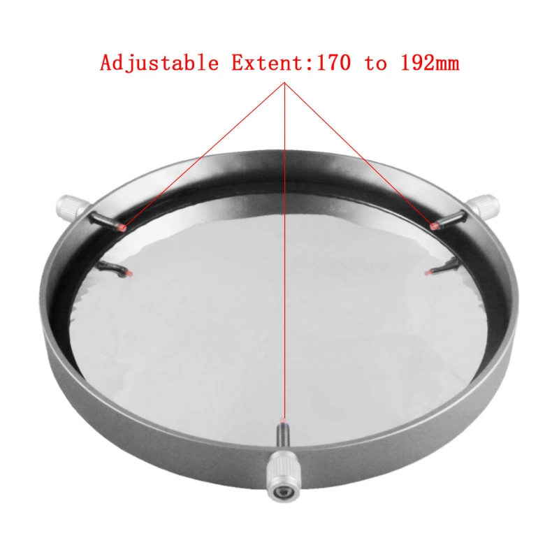 Astromania Deluxe Solar Filter 200mm Adjustable Metal Cap for Telescope Tubes with Outer Diameter 170 to 192mm Aperture 175mm