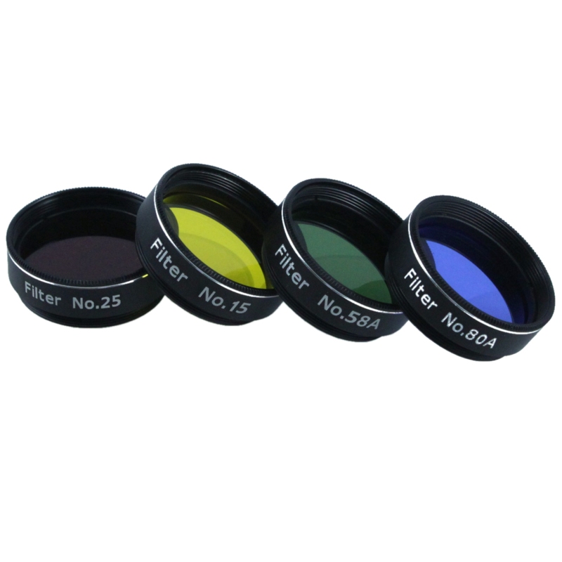 Astromania Filter Set of 1.25-Inch Four Color Filters (#15 Deep Yellow, #25 Red, #58A Green and #80A Medium Blue)