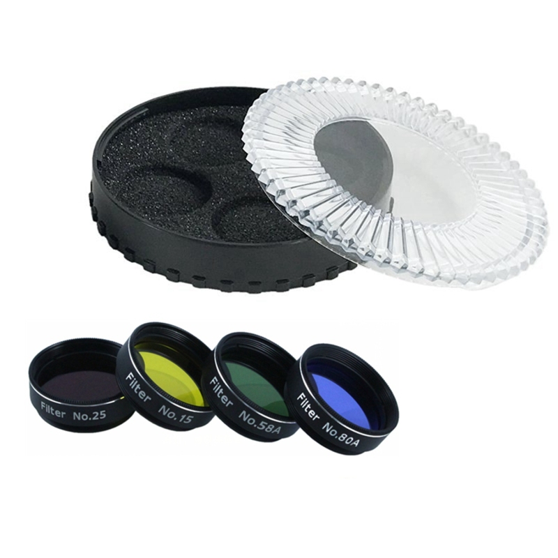 Astromania Filter Set of 1.25-Inch Four Color Filters (#15 Deep Yellow, #25 Red, #58A Green and #80A Medium Blue)