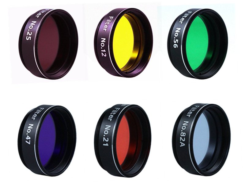 Astromania 1.25-Inch Color filter set (6 pieces) - value filter pack - simply screwed into the thread on the eyepiece