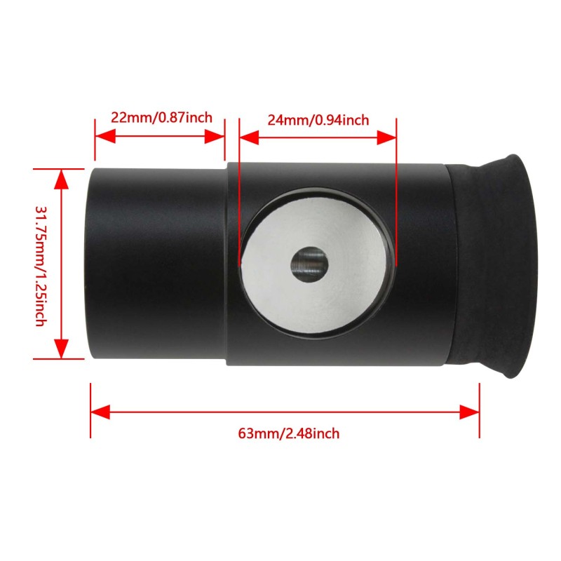 Astromania 1.25Inch Metal Collimating Cheshire Eyepiece without Laser for Newtonian Reflector Telescope - Short Version