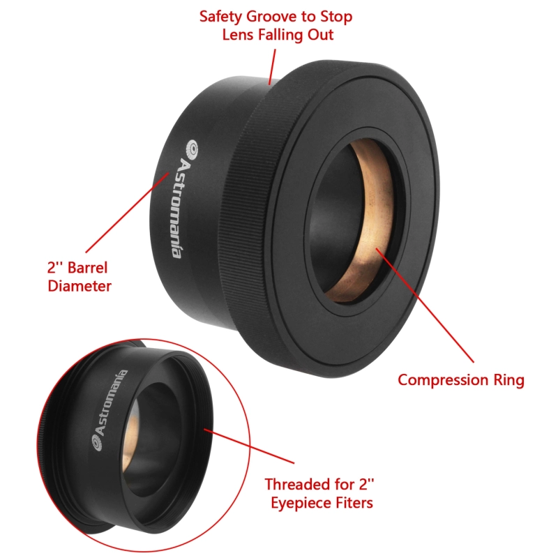 Astromania 1.25&quot;/2&quot; Twist-lock Adapter - firmly and gently holds and centres your eyepieces