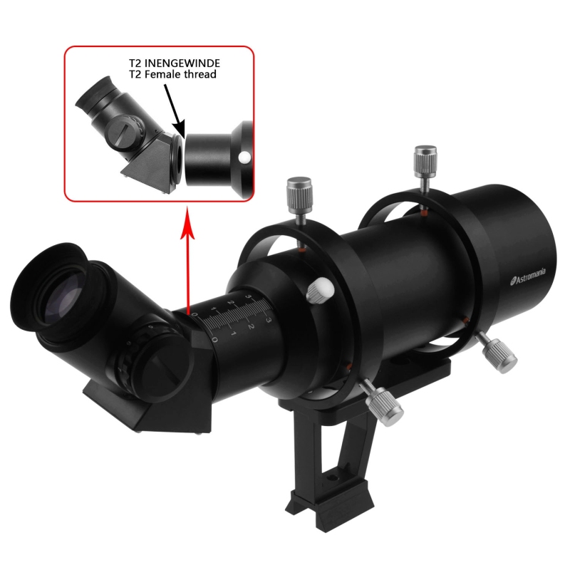 Astromania 10x60 Finder Scope + Guide Scope 45° angled with illuminated reticle eyepiece