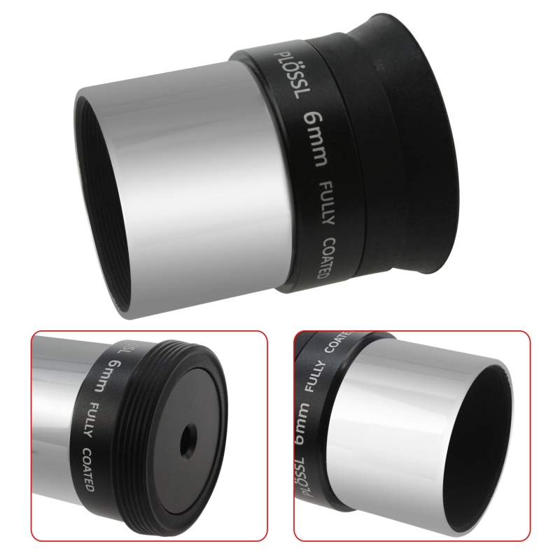 Astromania 1.25&quot; 6mm Plossl Telescope Eyepiece - 4-element Plossl Design - Threaded for Standard 1.25inch Astronomy Filters