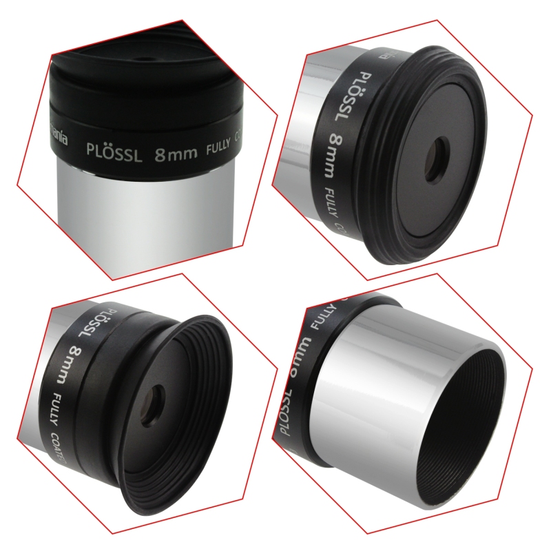 Astromania 1.25&quot; 8mm Plossl Telescope Eyepiece - 4-element Plossl Design - Threaded for Standard 1.25inch Astronomy Filters