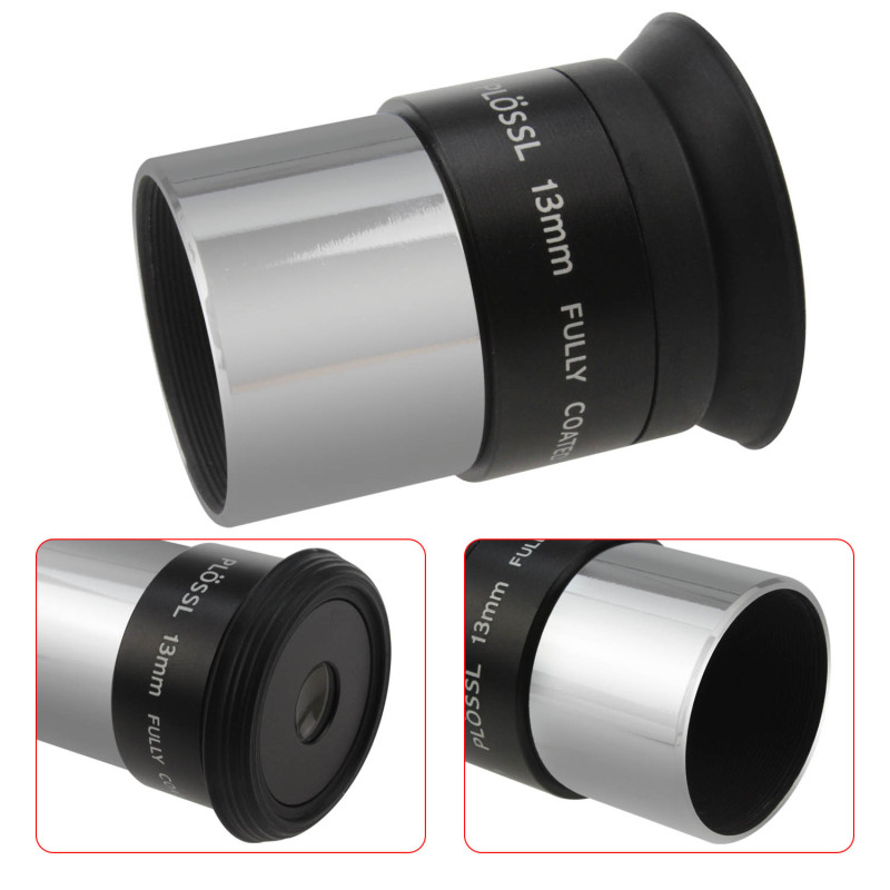 Astromania 1.25&quot; 13mm Plossl Telescope Eyepiece - 4-element Plossl Design - Threaded for Standard 1.25inch Astronomy Filters