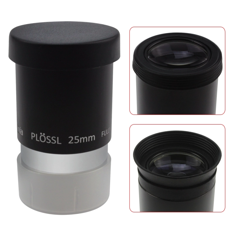 Astromania 1.25&quot; 25mm Plossl Telescope Eyepiece - 4-element Plossl Design - Threaded for Standard 1.25inch Astronomy Filters