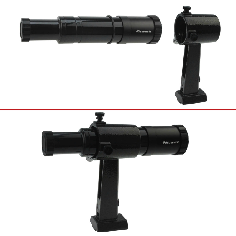 Astromania 6x30 Finder Scope, Black - provides an upright, non-reversed image