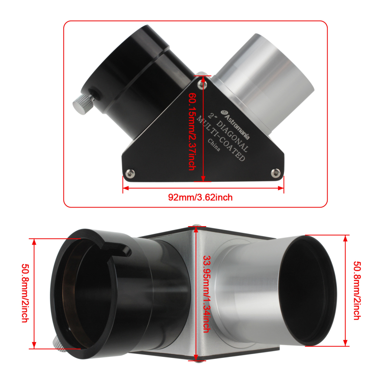 Astromania 2&quot; 90-Degree Mirror Diagonal with 93% reflectivity across visible spectrum