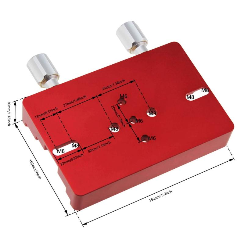 Astromania 150mm Deluxe Vixen/Losmandy Clamp - Solid Aluminium Prism Rail with 2 Aluminium Locking Screws and W/Brass Screws