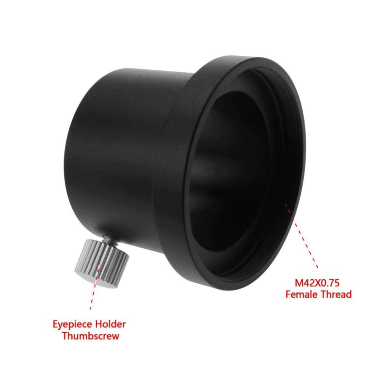 Astromania M42X0.75 Female Thread to 1.25&quot; Adapter - connecting to a filter wheel, to another adapter with T-2 thread