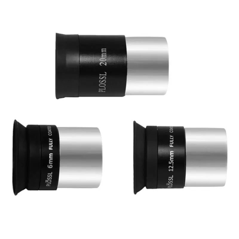 Astromania 1.25-Inch 6mm 12.5mm 20mm Plossl Telescope Eyepiece Set - 4-element Plossl Design - Threaded for Standard 1.25inch Astronomy Filters