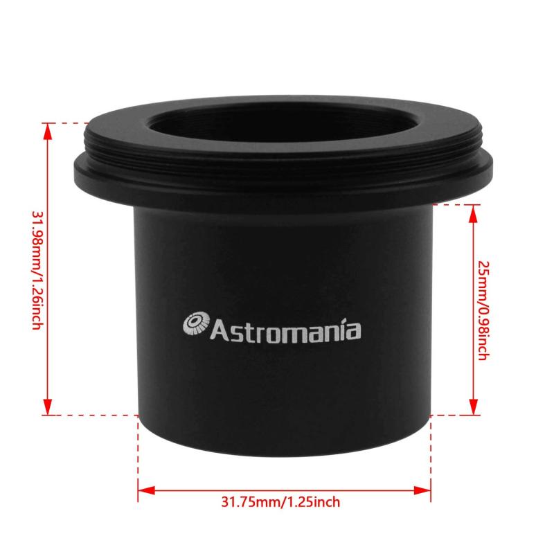 Astromania 1.25&quot; T-Adapter - Can Use Together with T-ring - Connect a DSLR or SLR Camera to a telescope