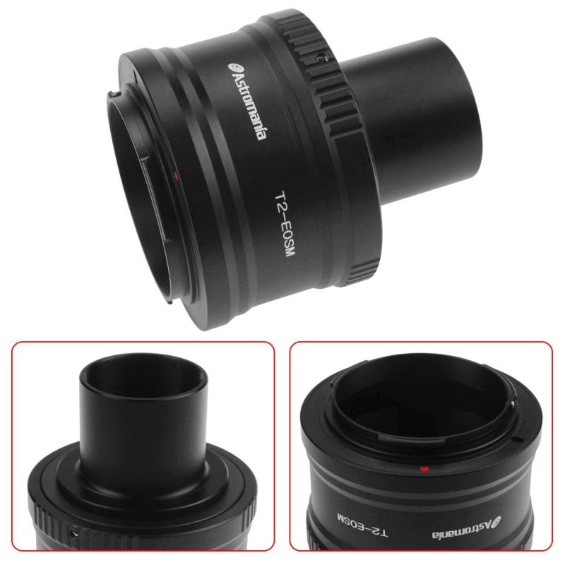 Astromania Canon EOS-M T2 Mount Lens Adapter and M42 to 1.25&quot; Telescope Adapter(T-mount)for Canon EOS-M Camera Telescope/spotting Scope Accessories