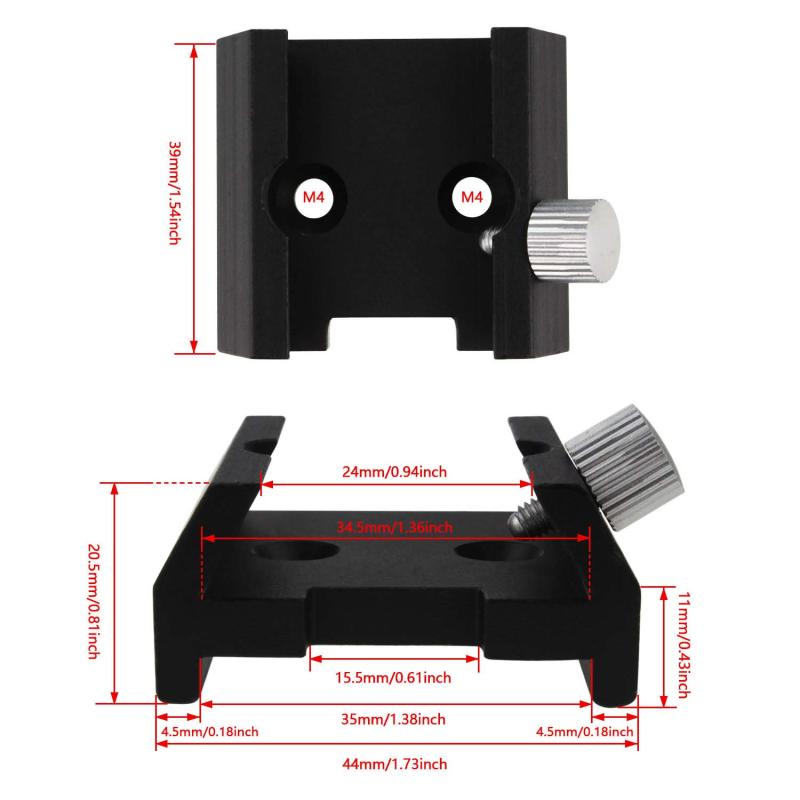 Astromania Dovetail Mounting Base With 2 Holes for M4 Screws