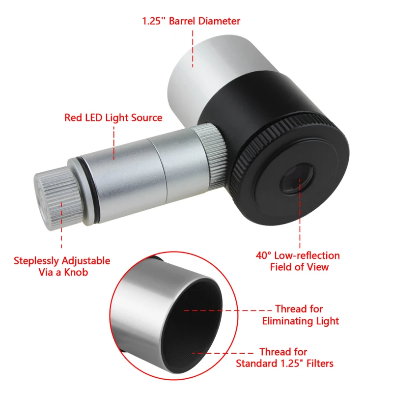 Astromania 12.5mm Illuminated Reticle Plossl Telescope Eyepiece - for Perfectly Guided astrophotos