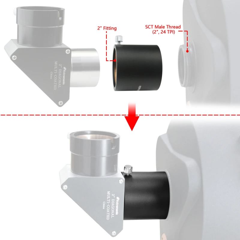 Astromania 2&quot; SCT Adapter - The 2&quot; Adapter for Your Schmidt Cassegrain Telescope - Allows You to use 2&quot; Accessories