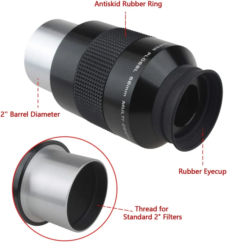 Astromania 2&quot; 56mm Super Plossl Eyepiece - The Most Inexpensive Way of Getting A Sharp Image