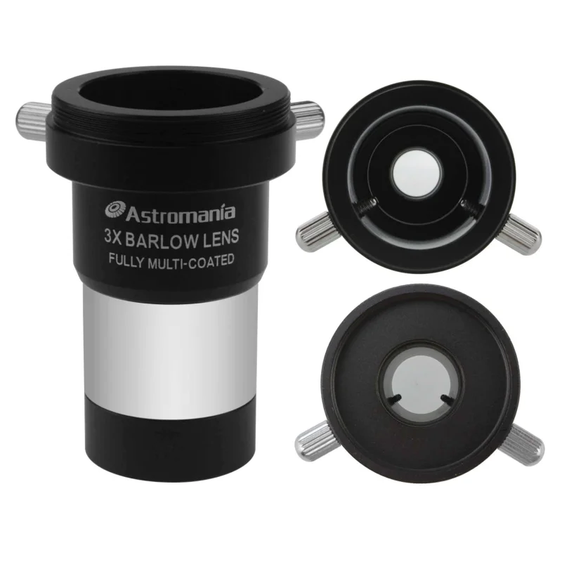 Astromania 1.25&quot; 3x Short Focus Barlow Lens for Telescope Eyepiece - Superior sharpness and color correction