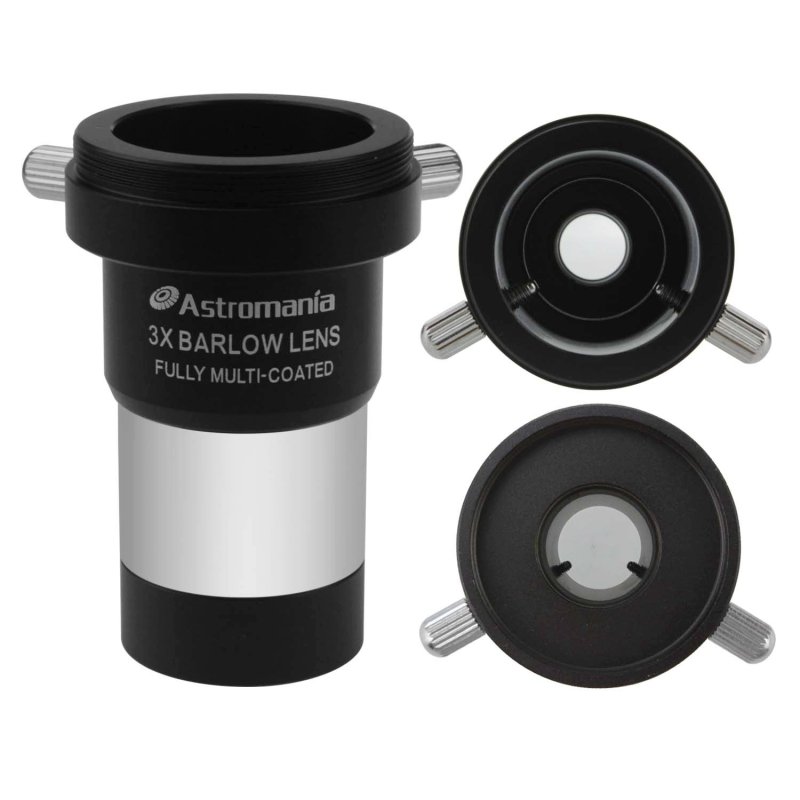 Astromania 1.25" 3x Short Focus Barlow Lens for Telescope Eyepiece - Superior sharpness and color correction