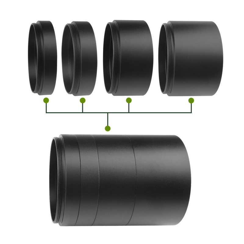 Astromania Astronomical 2&quot;/M48-extension Tube Kit for cameras and eyepieces - Length 8mm 10mm 20mm 30mm - M48x0.75 on Both Sides