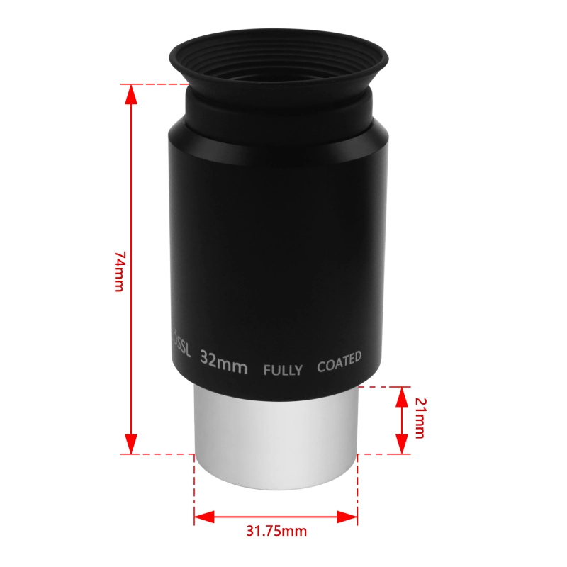 Astromania 1.25&quot; 32mm Plossl Telescope Eyepiece - 4-element Plossl Design - Threaded for Standard 1.25inch Astronomy Filters