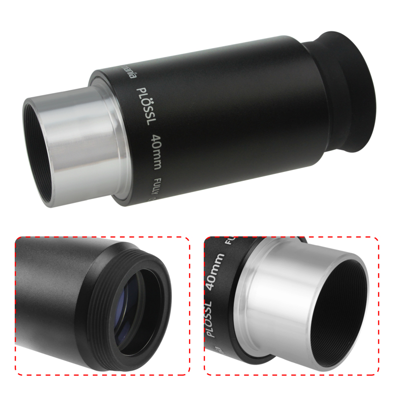 Astromania 1.25&quot; 40mm Plossl Telescope Eyepiece - 4-element Plossl Design - Threaded for Standard 1.25inch Astronomy Filters