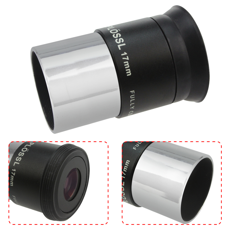 Astromania 1.25&quot; 17mm Plossl Telescope Eyepiece - 4-element Plossl Design - Threaded for Standard 1.25inch Astronomy Filters