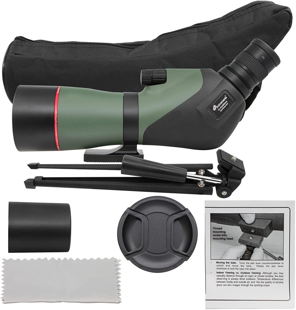 Astromania 15-45x60/45° Spotting Scope with Tripod and Carrying Bag - BAK4 Angled Telescope - Waterproof Scope for Hunting Bird Watching Wildlife Scen