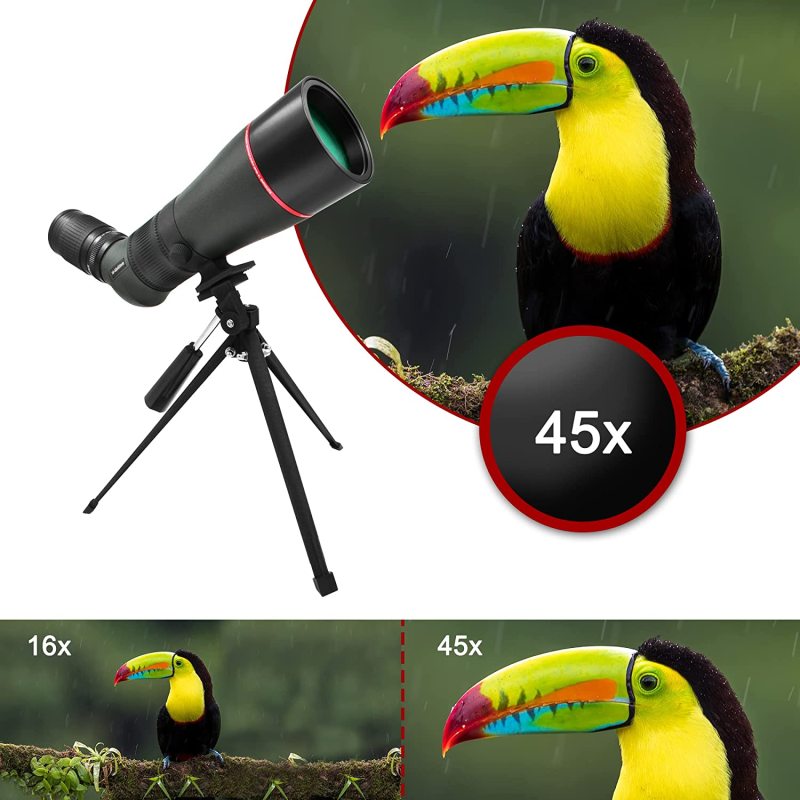 Astromania 16-48x65AE 45 Degree Angled Spotting Scope with Tripod, Carry Bag, Scope for Target Shooting Bird Watching Hunting Wildlife