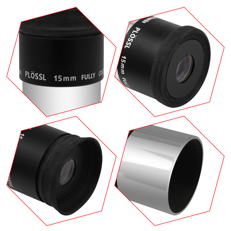 Astromania 1.25&quot; 15mm Plossl Telescope Eyepiece - 4-element Plossl Design - Threaded for Standard 1.25inch Astronomy Filters