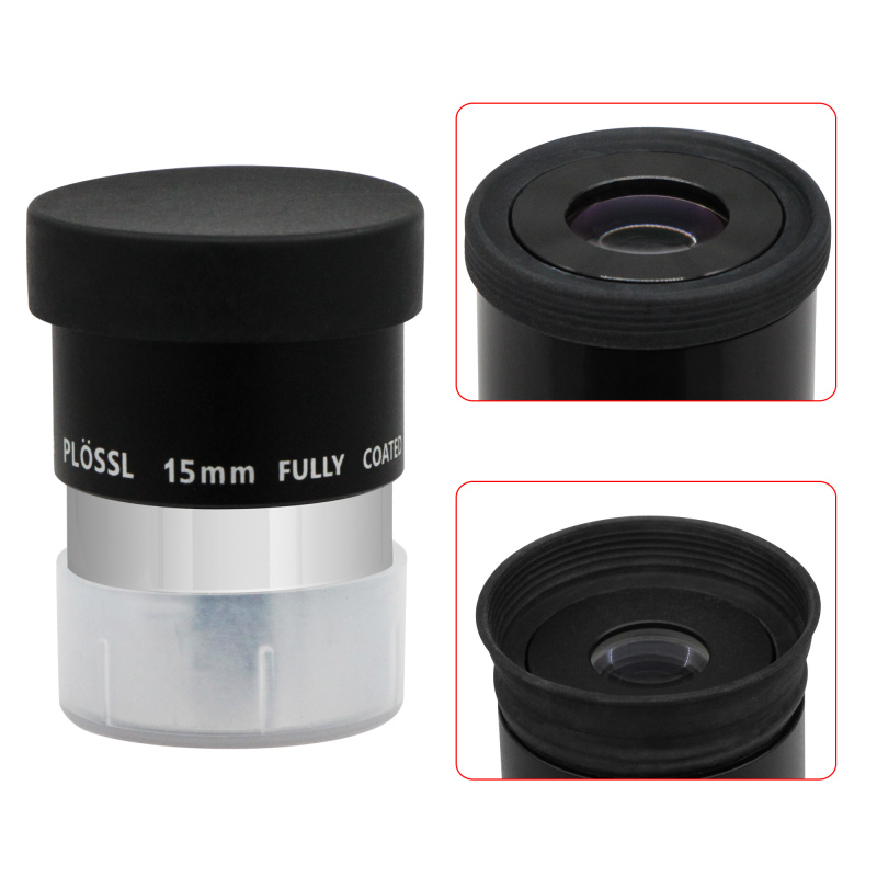 Astromania 1.25&quot; 15mm Plossl Telescope Eyepiece - 4-element Plossl Design - Threaded for Standard 1.25inch Astronomy Filters