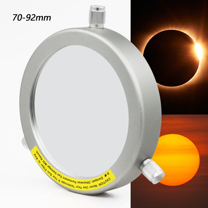 Astromania Deluxe Solar Filter 100mm Adjustable Metal Cap for Telescope Tubes with Outer Diameter from 70mm To 92mm Aperture 75mm