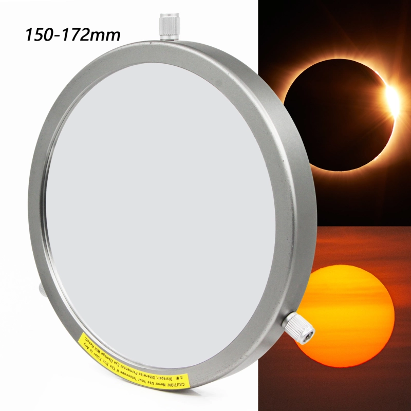 Astromania Deluxe Solar Filter 180mm Adjustable Metal Cap for Telescope Tubes with Outer Diameter from 150 To 172mm Aperture 155mm