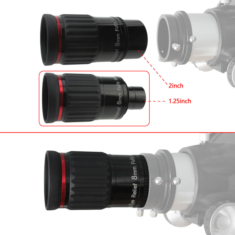 Astromania 1.25"/2"- 8mm 70 Degree Super Wide Angle (SWA) - mean you always enjoy a huge field of view