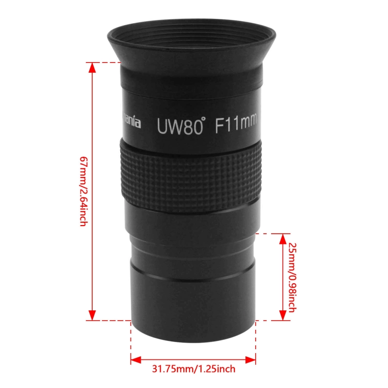 Astromania Fully Multi-coated 1.25" Ultra-Wide 80 Degree Eyepiece For Telescope - F11mm