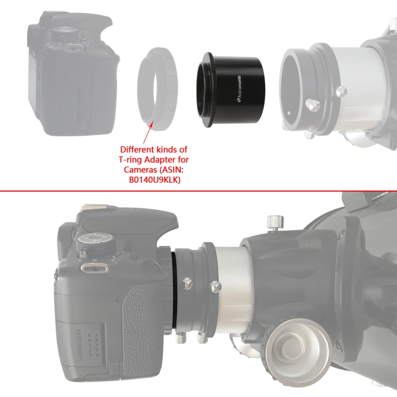 Astromania 2&quot; T-2 Focal camera adapter for SLR cameras - simply attach your camera to the telescope