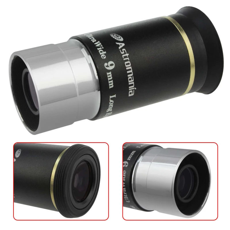 Astromania 1.25&quot; 9mm 66-degree Ultra Wide Angle Eyepiece for Telescope