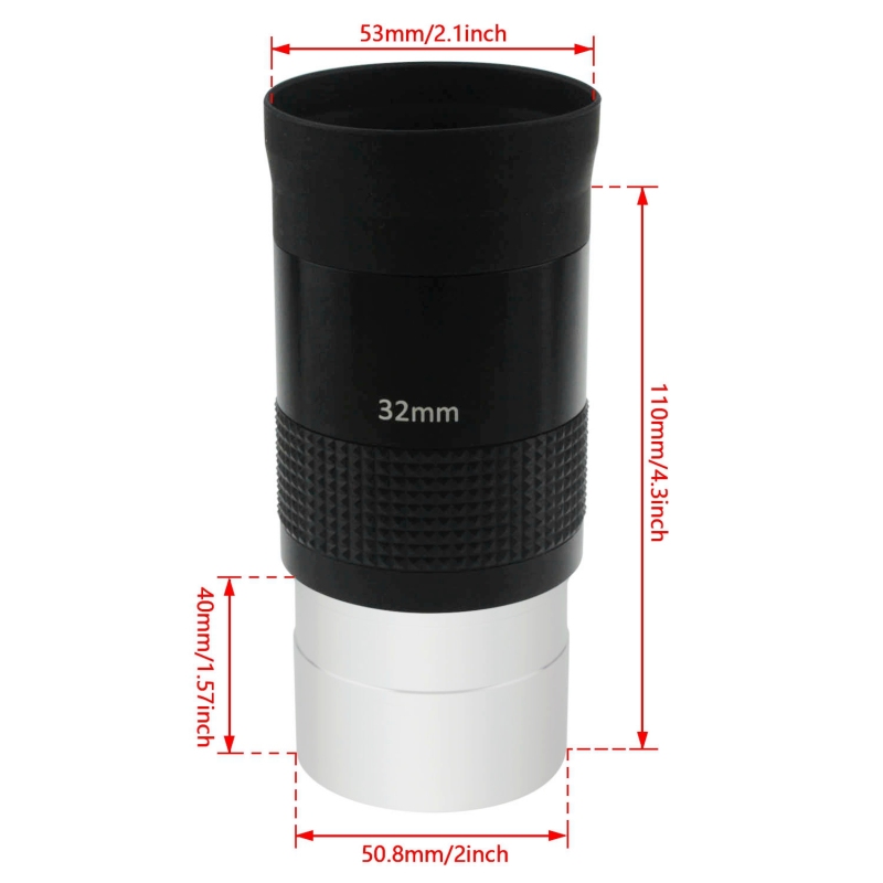 Astromania 2&quot; Kellner FMC 55-Degree eyepiece - 32mm - wide field eyepices with comfortable viewing position