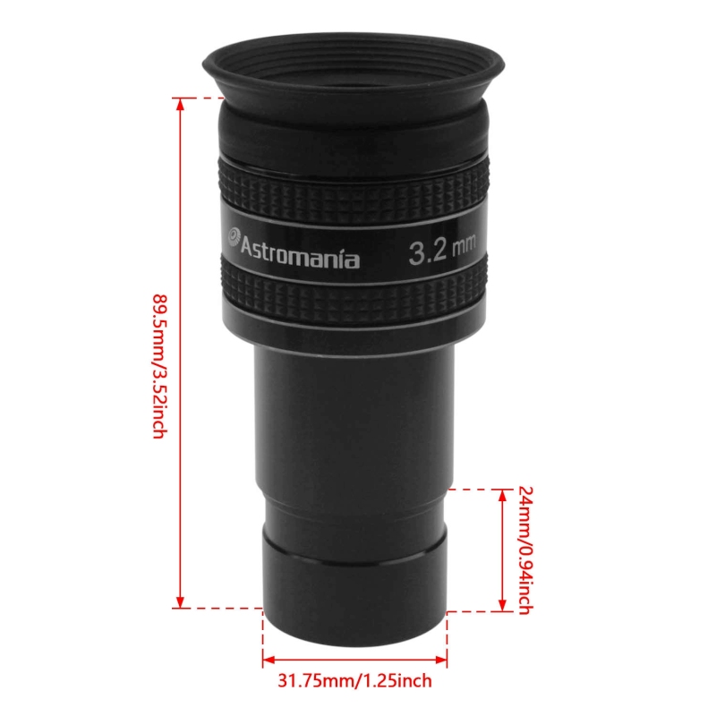 Astromania 1.25" 3.2mm 58-Degree Planetary Eyepiece For Telescope