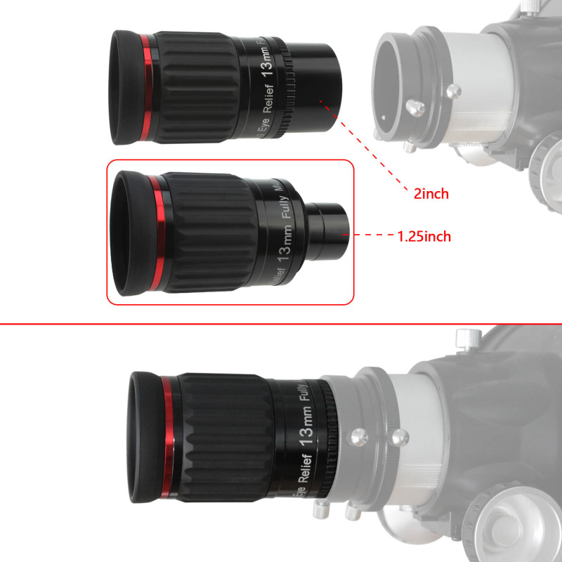 Astromania 1.25"/2"- 13mm 70 Degree Super Wide Angle (SWA) - mean you always enjoy a huge field of view