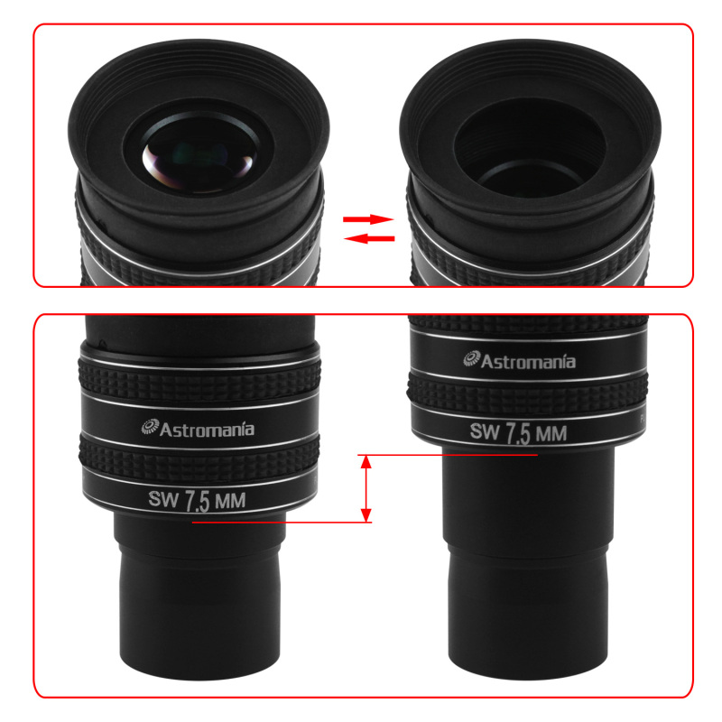 Astromania 1.25" 7.5mm 58-Degree Planetary Eyepiece For Telescope