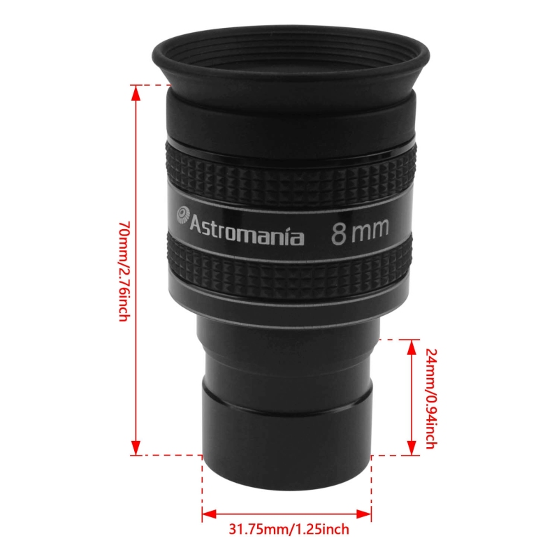 Astromania 1.25&quot; 8mm 58-Degree Planetary Eyepiece For Telescope