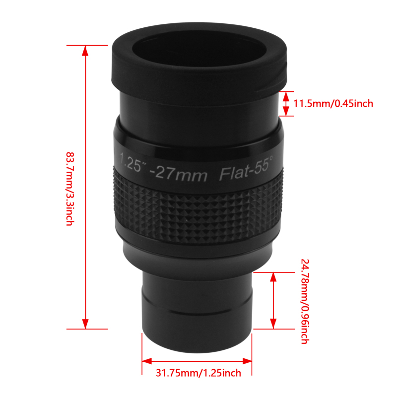 Astromania 1.25&quot; 27mm Premium Flat Field Eyepiece - a flat image field and crystal-clear images