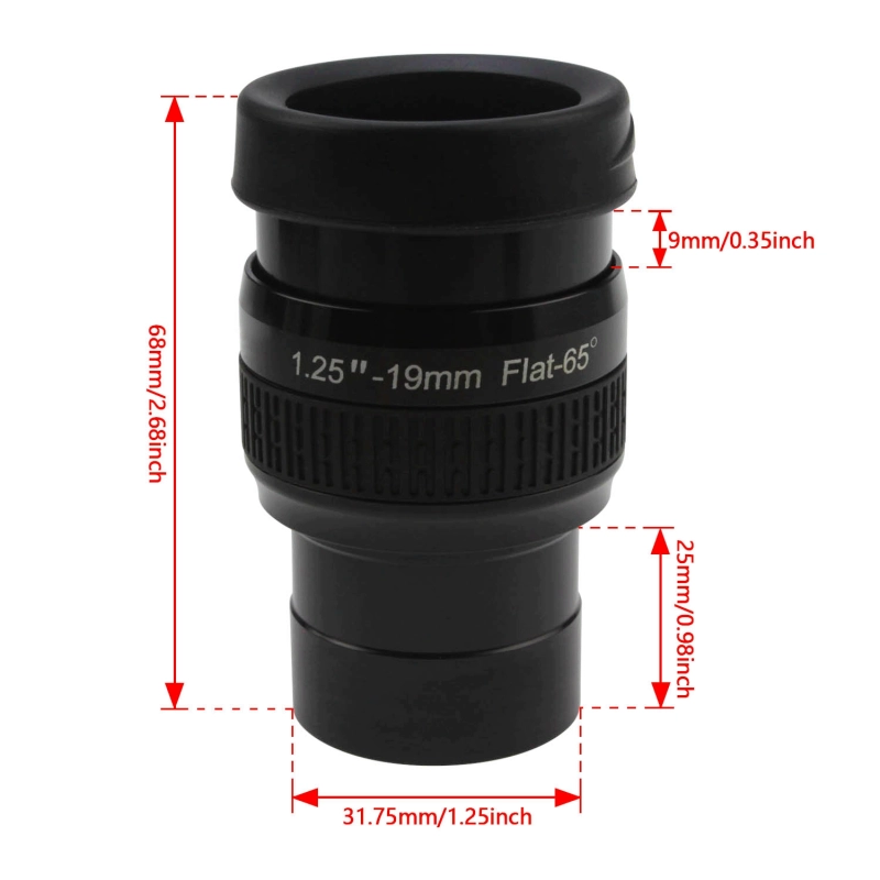 Astromania 1.25&quot; 19mm Premium Flat Field Eyepiece - a flat image field and crystal-clear images