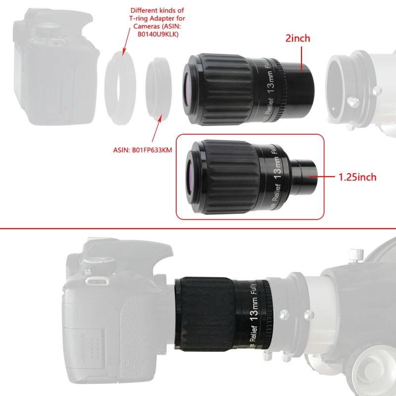 Astromania 1.25"/2"- 13mm 70 Degree Super Wide Angle (SWA) - mean you always enjoy a huge field of view