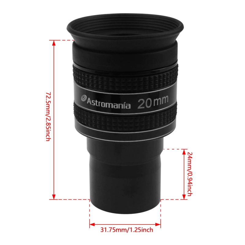 Astromania 1.25&quot; 20mm 58-Degree Planetary Eyepiece For Telescope