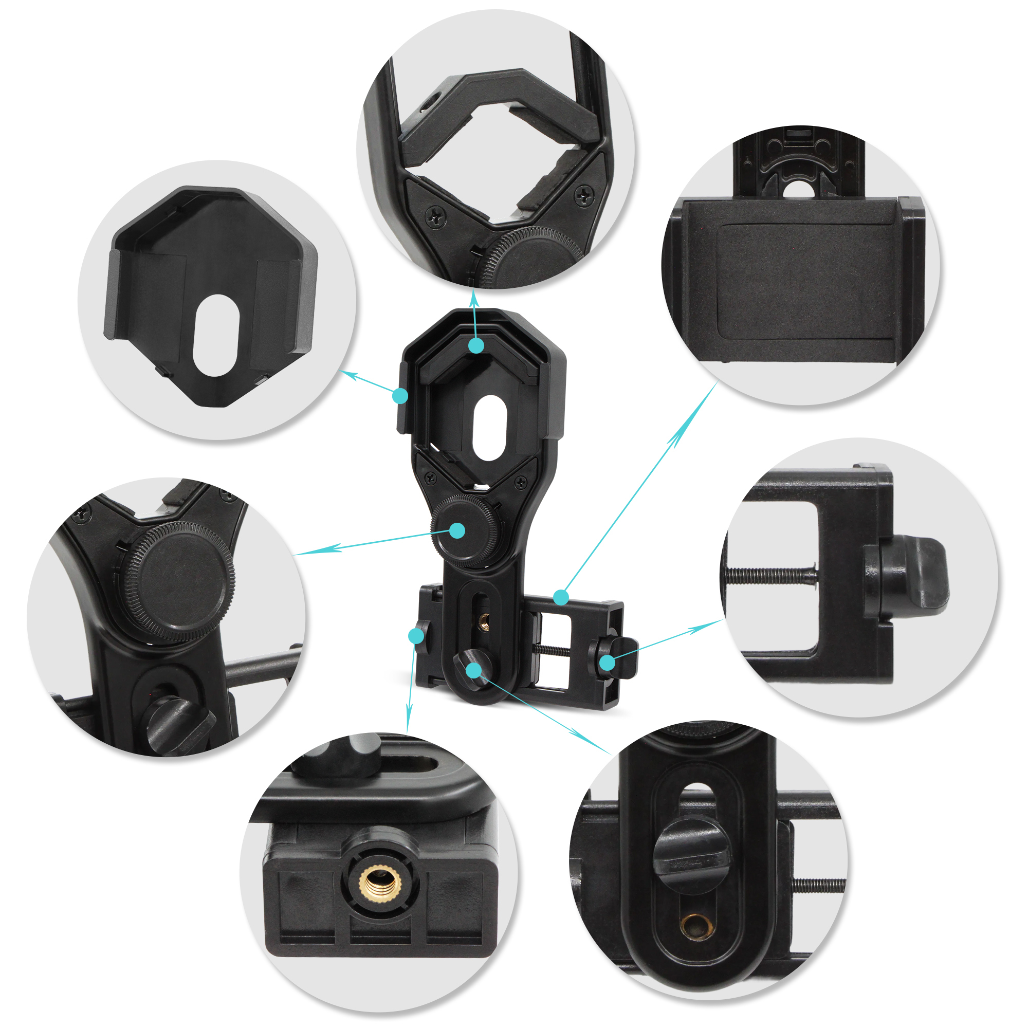 Astromania Smartphone Photography Adapter for Telescope – Digiscoping Smartphone Adapter – Capture Photos and Video Through Your Telescope or Spotting