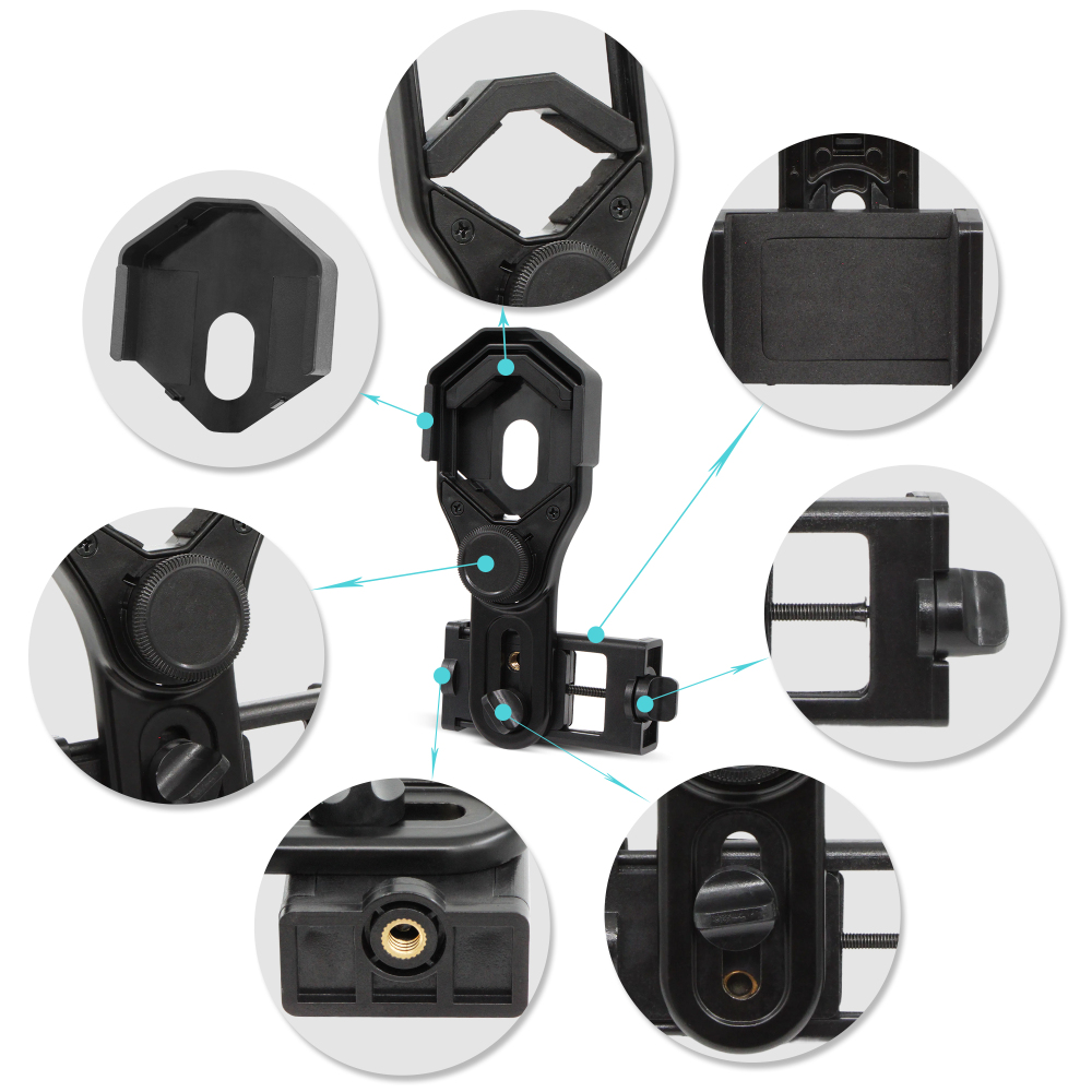 Astromania Smartphone Photography Adapter for Telescope – Digiscoping Smartphone Adapter – Capture Photos and Video Through Your Telescope or Spotting